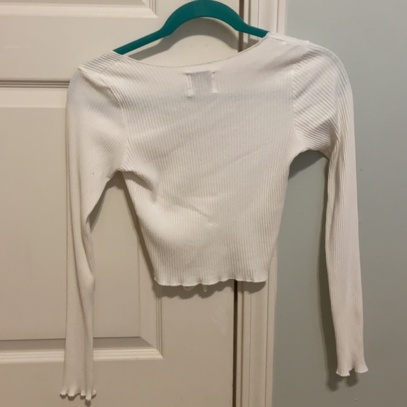 Princess Polly Long Sleeve White Top - Size 4 - Picture 3 of 3